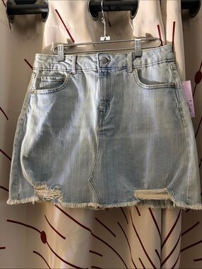 wild fable Light Blue Distressed Denim Mini Skirt